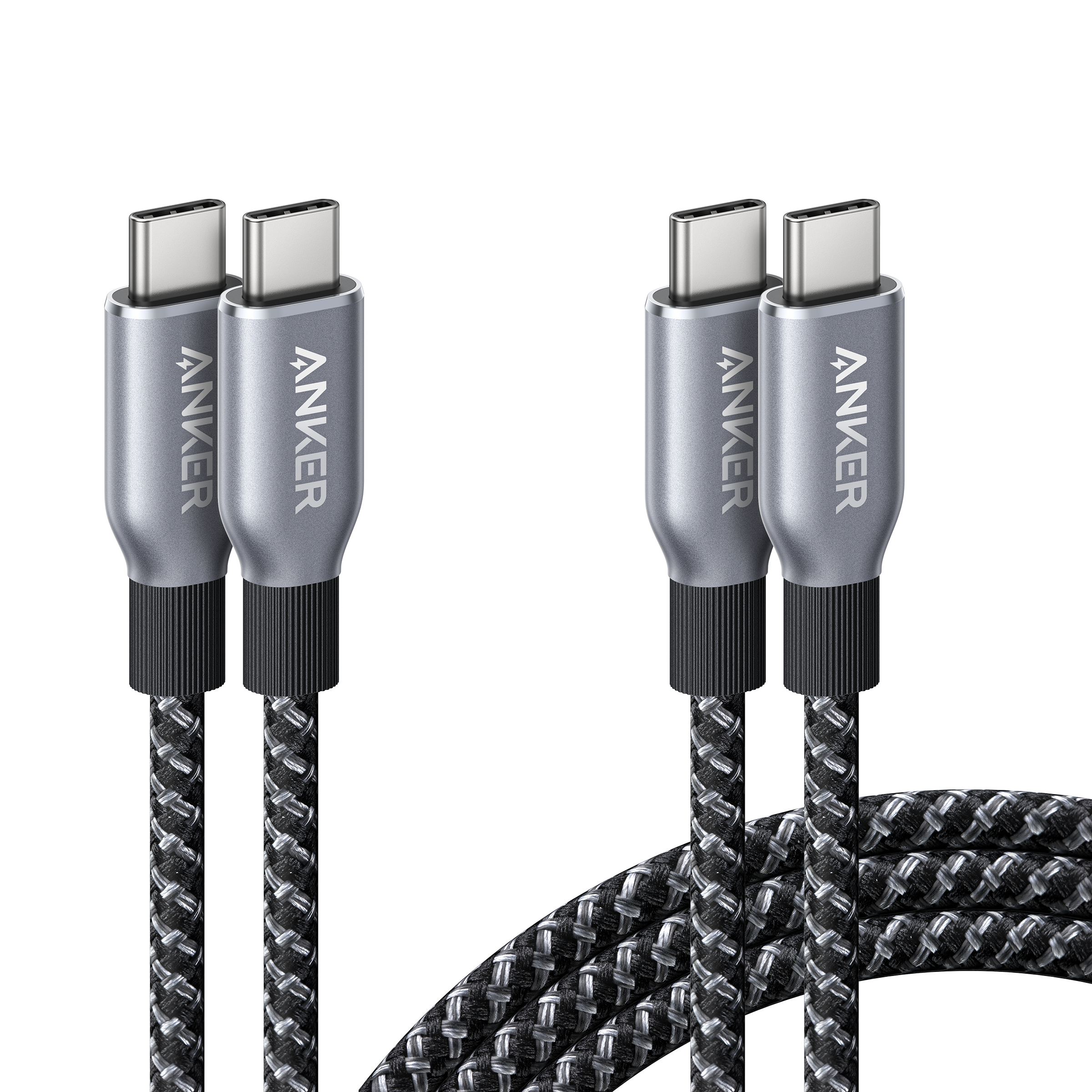 Anker Prime USB-C to USB-C Cable (240W, Upcycled-Braided, 2-Pack)