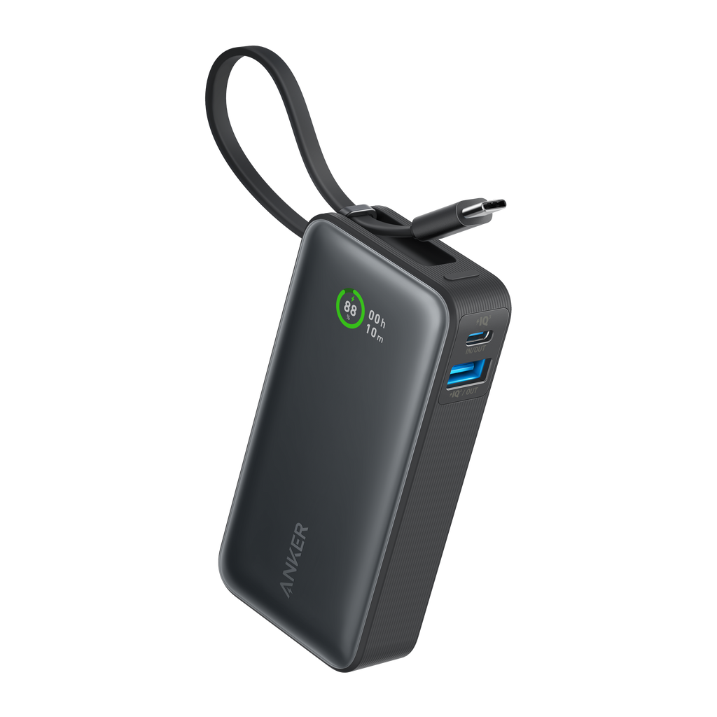 Anker portable charger with status display for fast charging