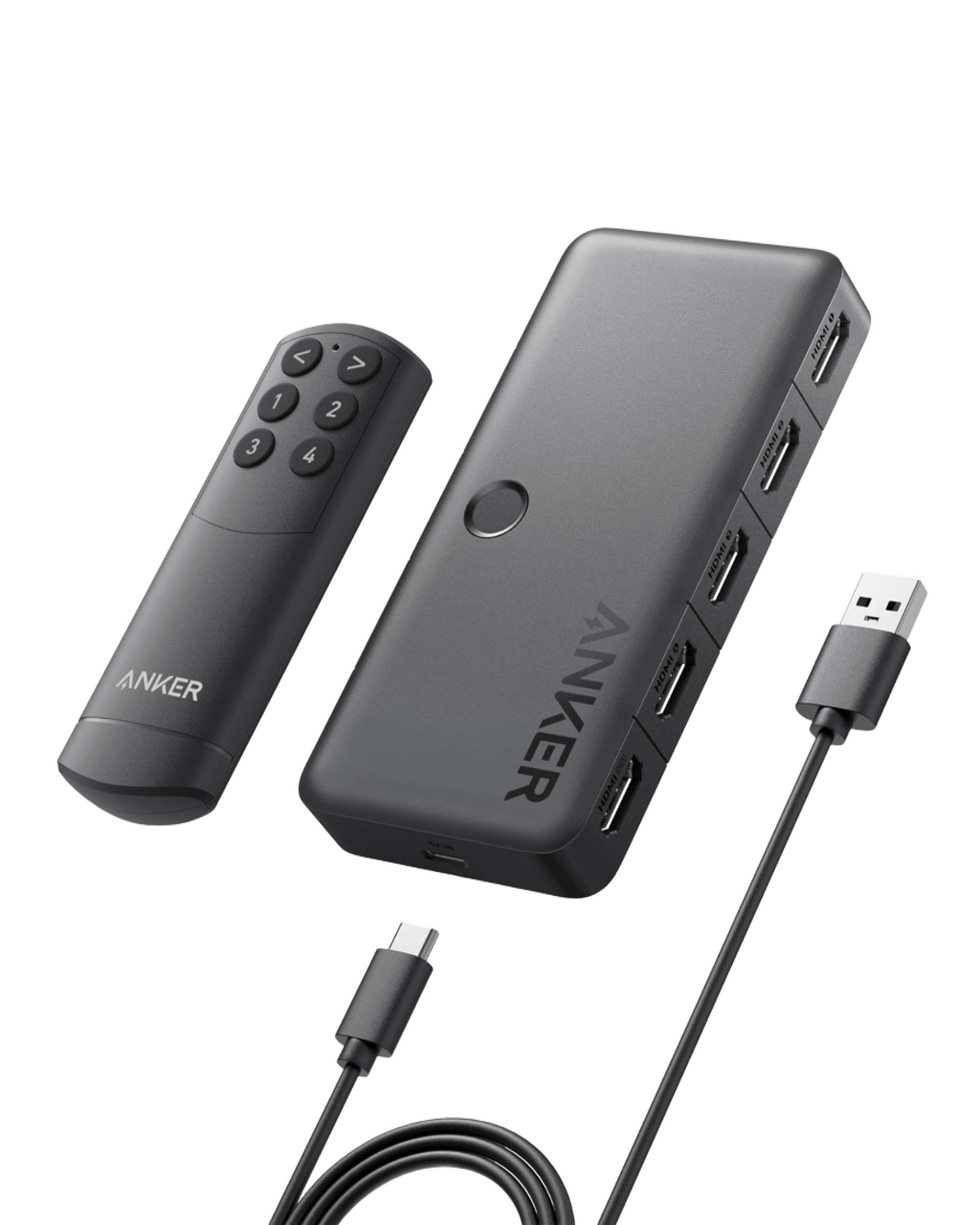 Anker USB hub with HDMI ports and remote for connection