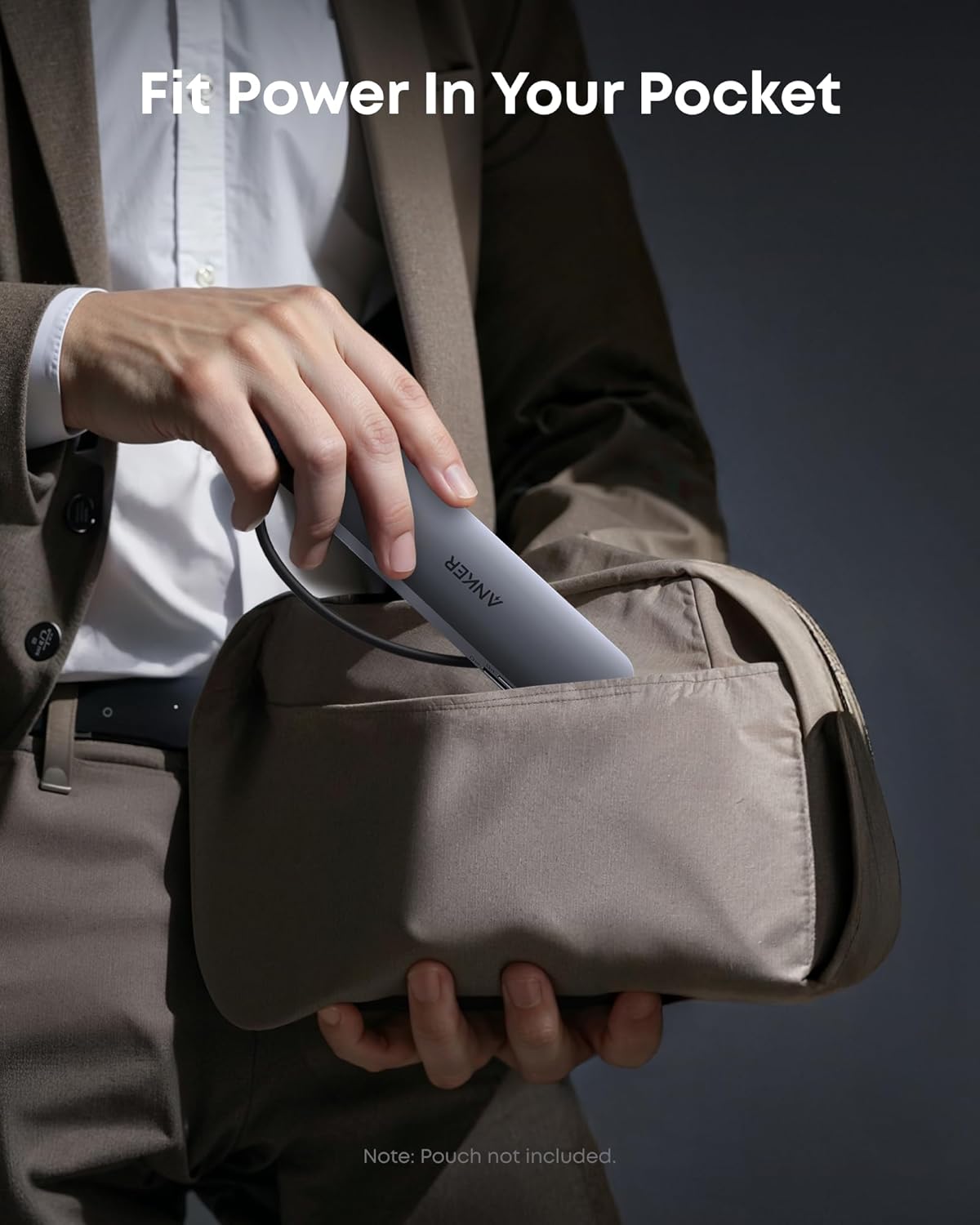 Anker with suitcase for pocket-sized portable convenience.