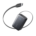 Anker power bank with InstaCord and clear 100% display for easy use.