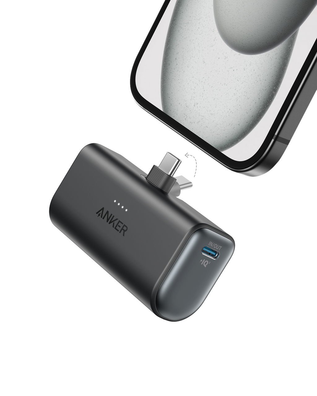 Anker power bank with rotating connector for fast charging