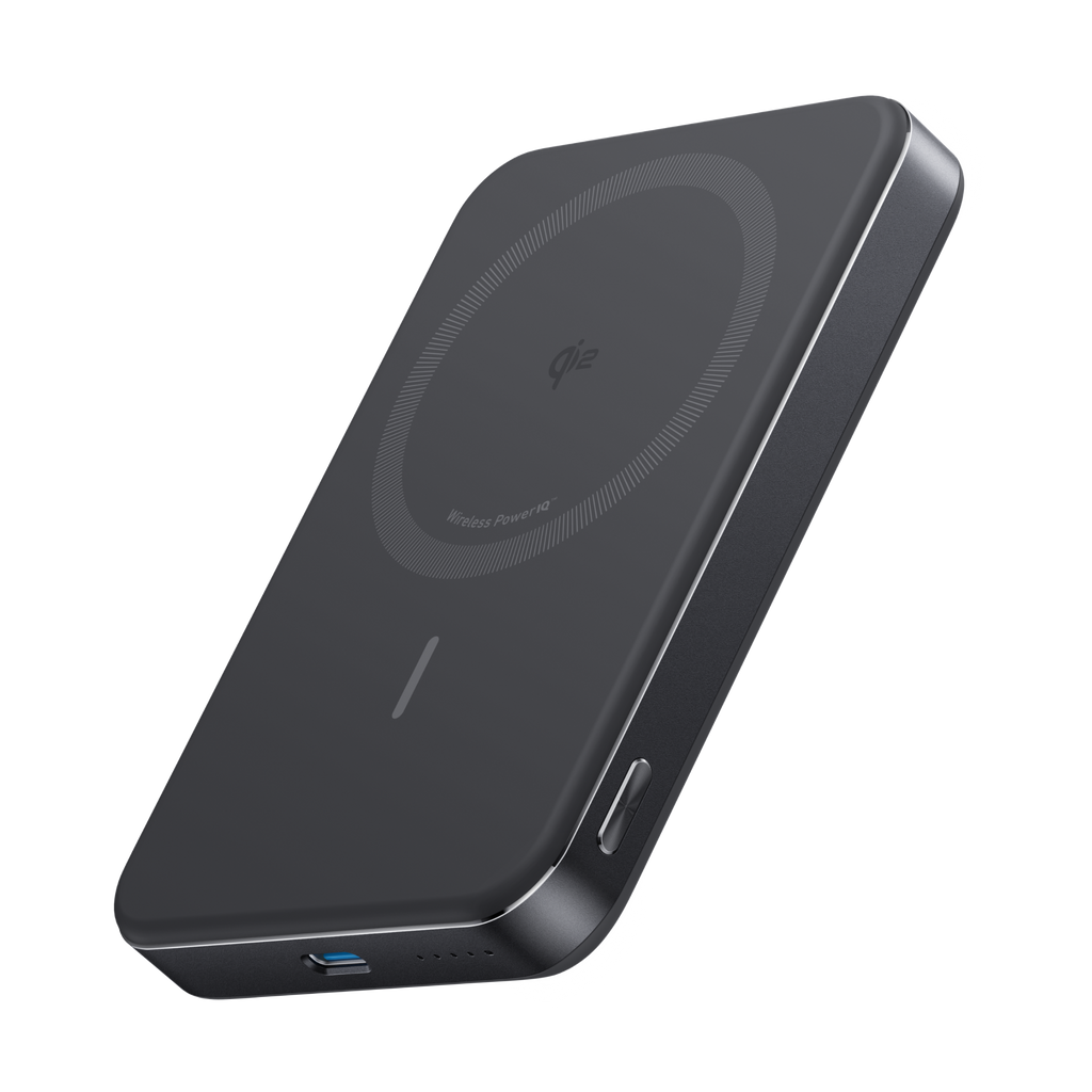 Anker black wireless power bank with USB-C port