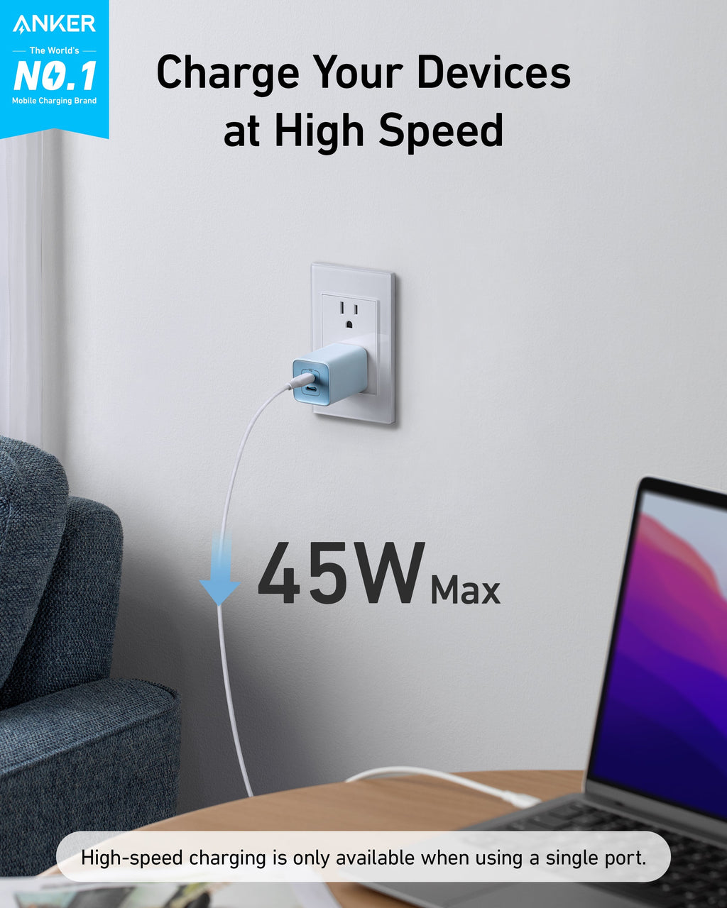 Anker charger offering 45W max for laptop