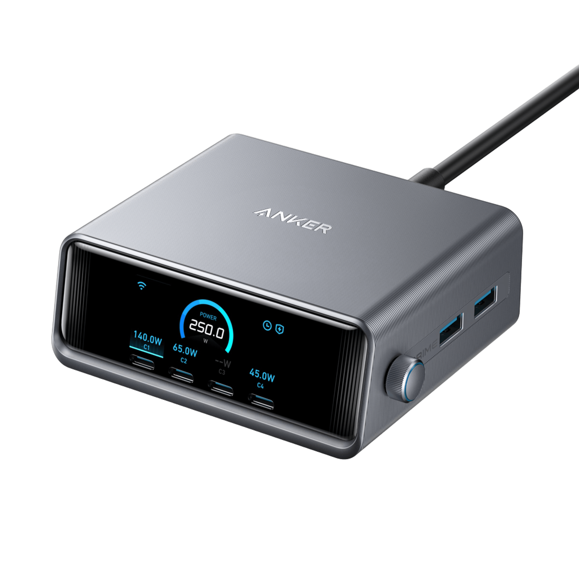 Anker with power display for fast charging