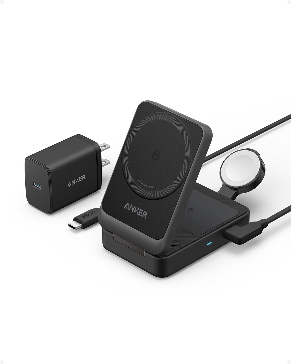 Refurbished Anker MagGo Wireless Charging Station (Foldable 3-in-1)