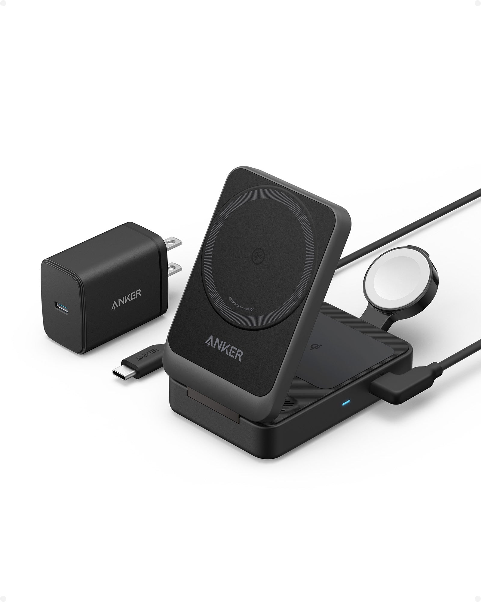Refurbished Anker MagGo Wireless Charging Station (Foldable 3-in-1)