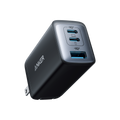 Anker black wall charger with two USB-C and one USB-A ports