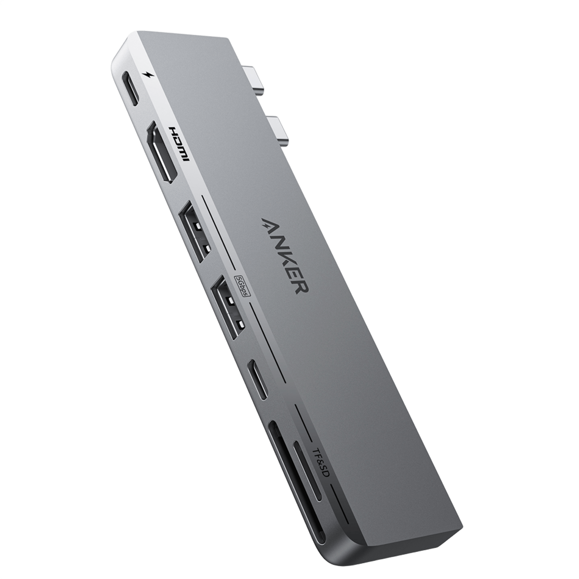 Anker multiport adapter with HDMI, USB, card slots for data