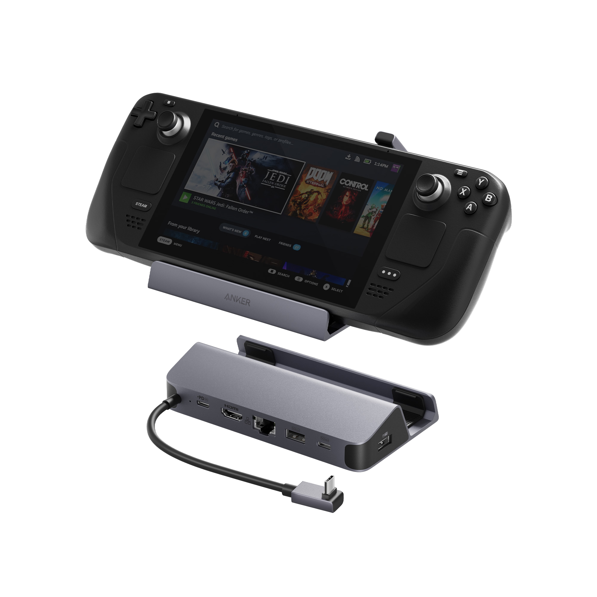 Anker dock for game console with multiple ports for gaming