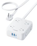 Anker surge protector with USB ports for multiple device charging.