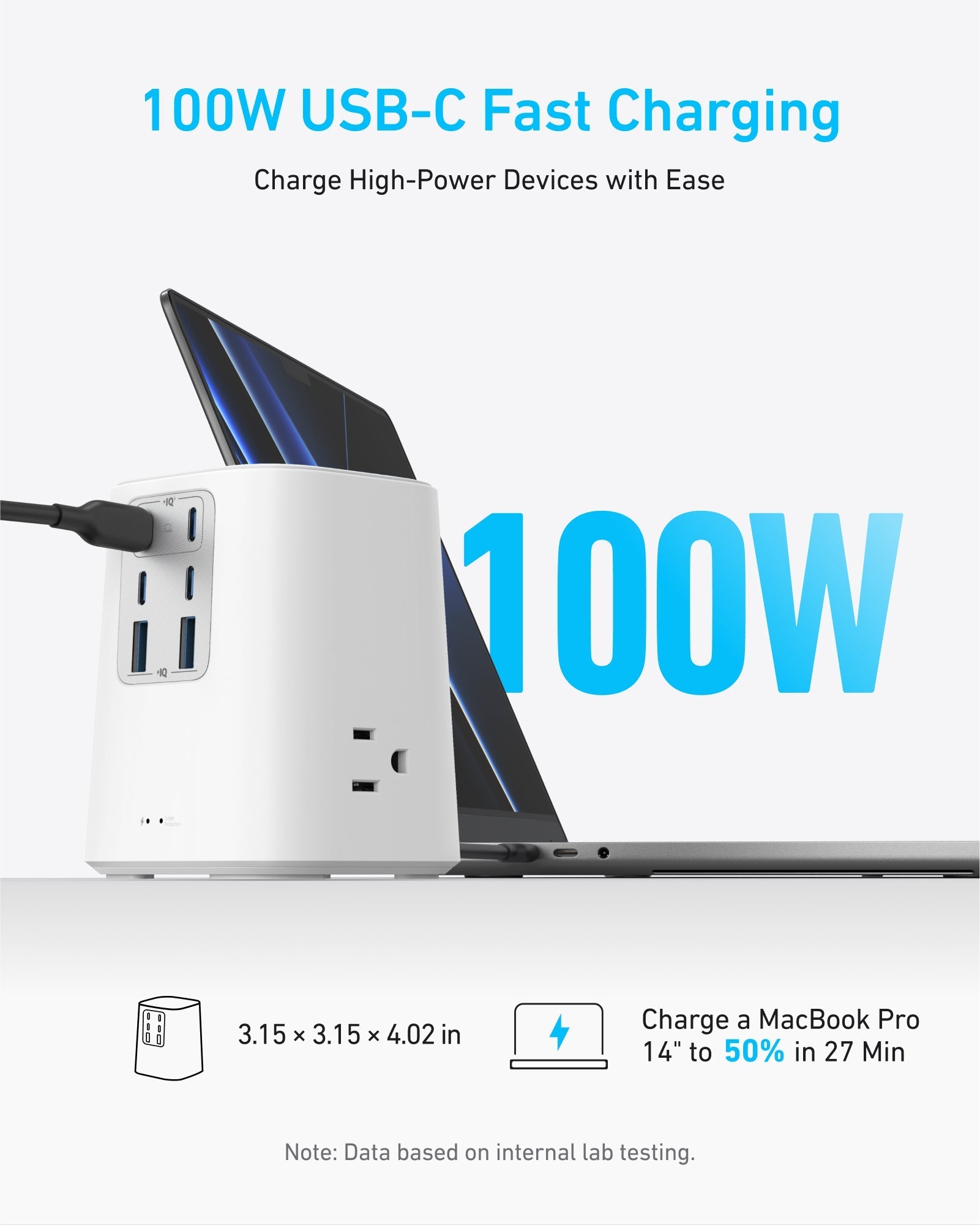 Anker with 100W USB-C fast charging for laptops