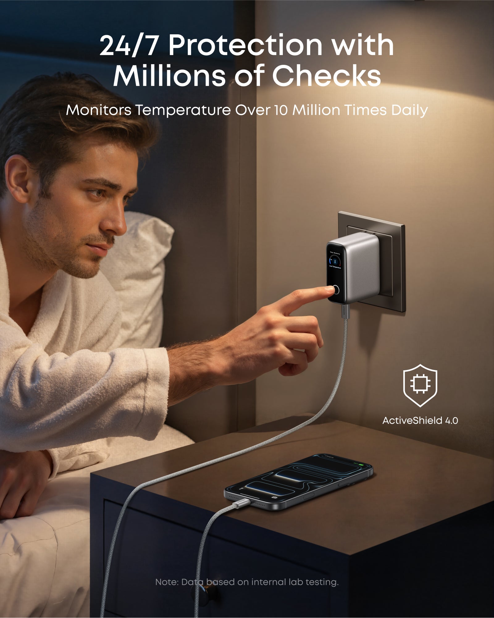 Anker charger with ActiveShield 4.0 for 24/7 protection