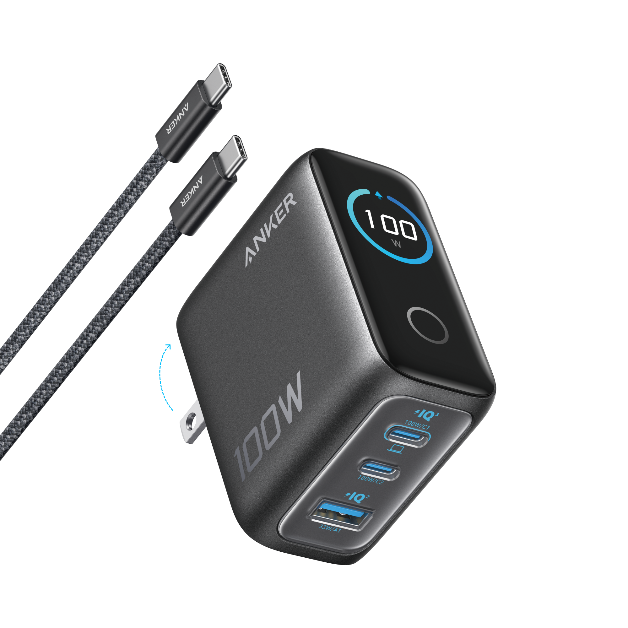 Anker 100W charger for fast 3-in-1 charging