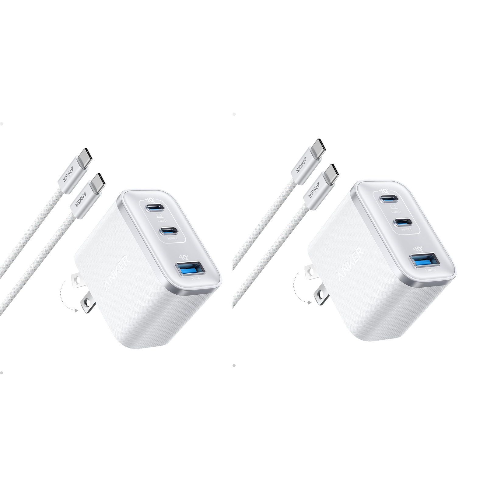 Anker Nano Charger (70W, 3 Ports) -2 Pack
