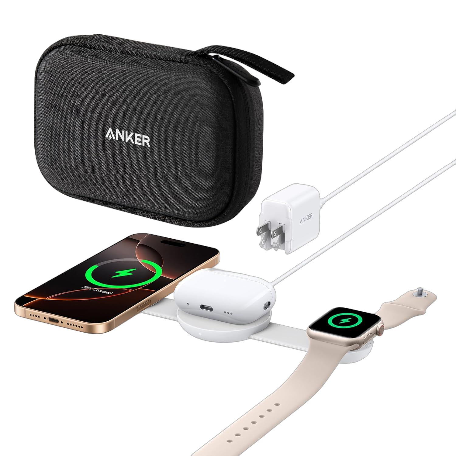 Anker MagGo Wireless Charging Station (3-in-1, Foldable Pad)